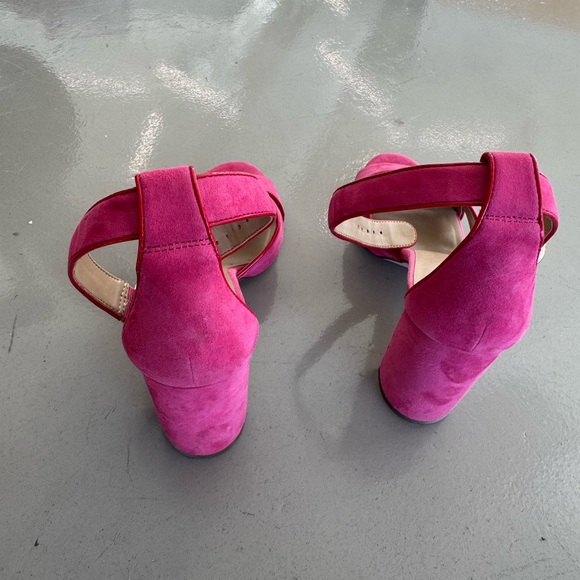 Ann Taylor Fuchsia Suede Heeled Sandals - Picture 5 of 12